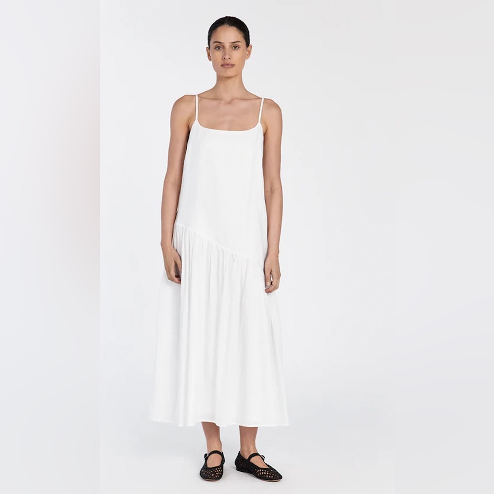 DISSH NWT- Linen Noah White Midi Dress
